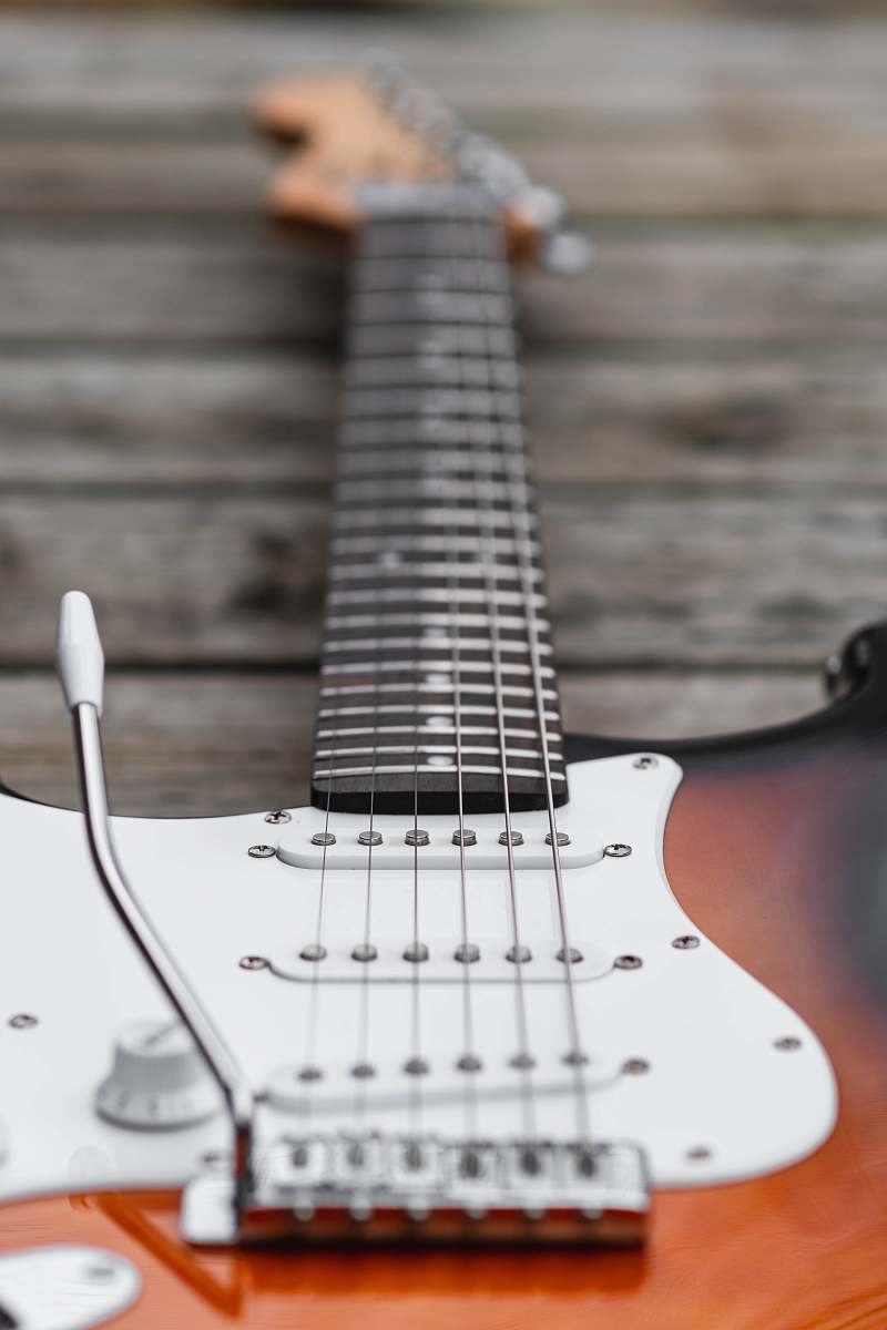electric guitar brown and white stratocaster electric guitar guitar